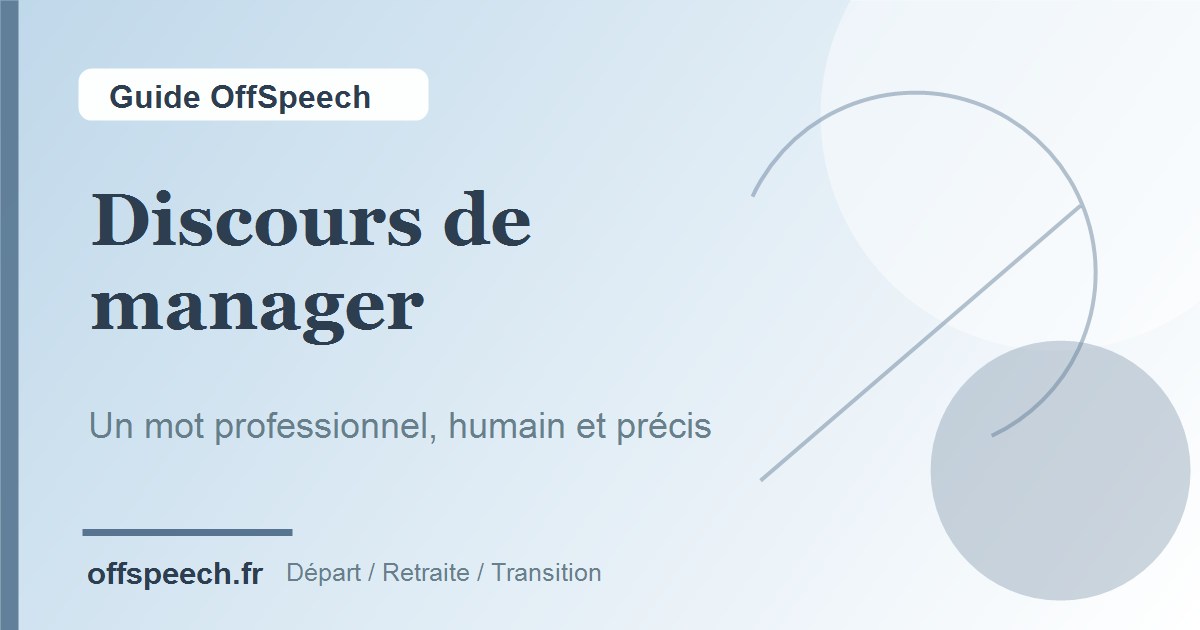 Discours de manager pour le départ d un membre de l équipe