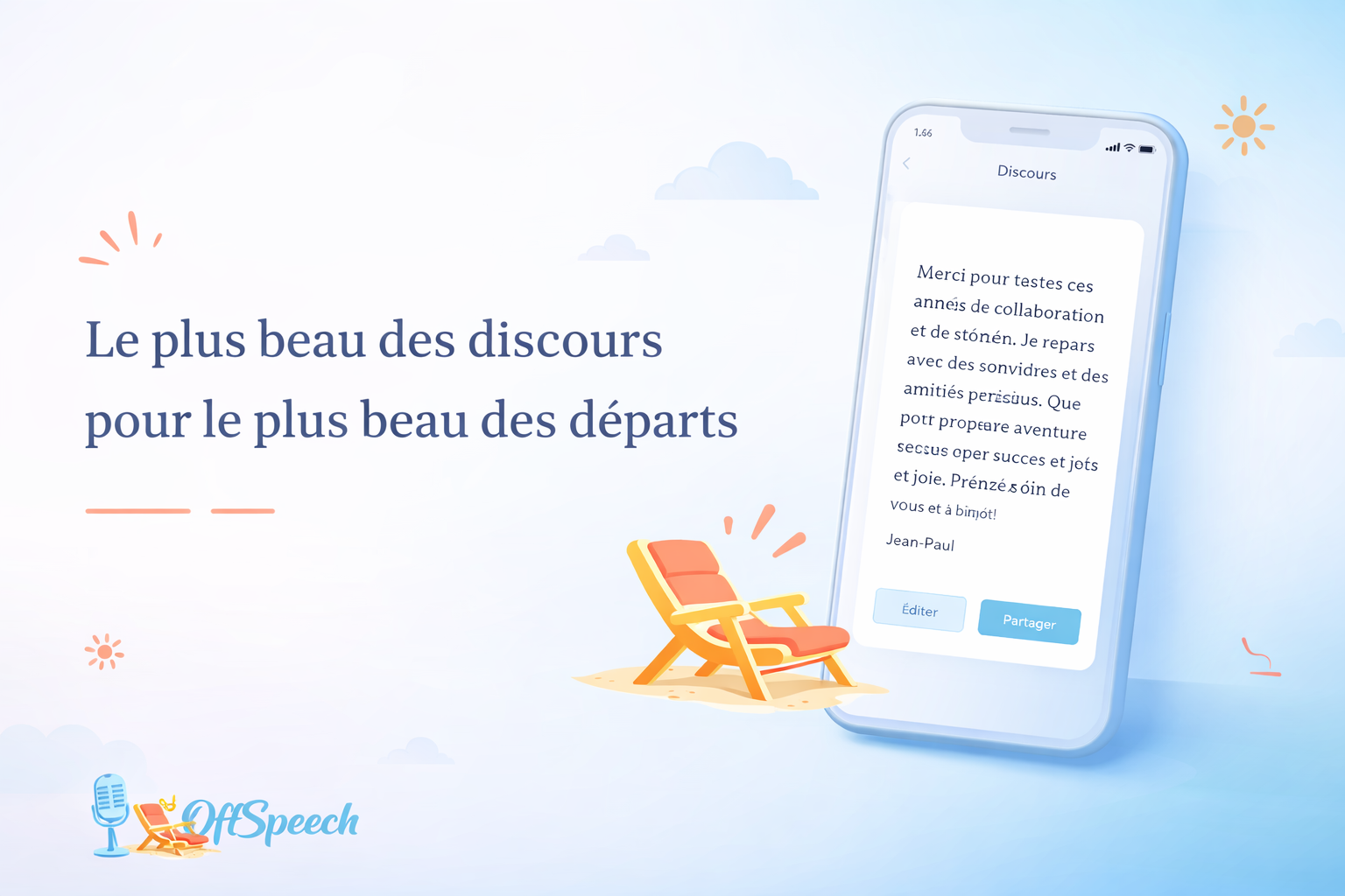 OffSpeech prépare un discours de départ personnalisé